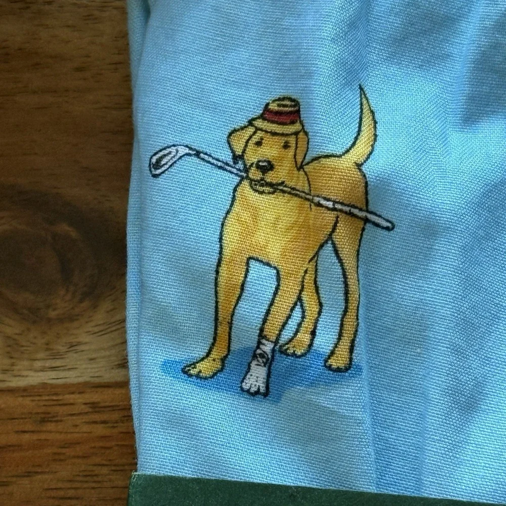 NWT J CREW Boxer Underwear Sz L Blue AOP Golf Dogs Caddy Comfort Oarsman 35-37